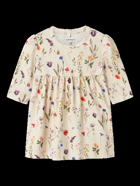 Name It Kjole Luxa Peyote Melange - Blomsterdesign!