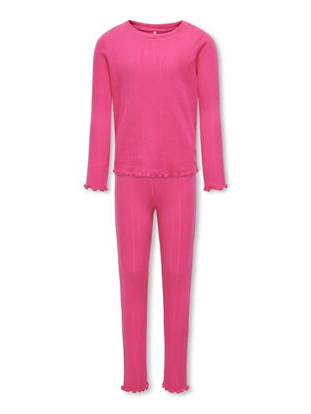 Only Kids Natsæt Munte i Fuchsia Pink - Økologisk kvalitet