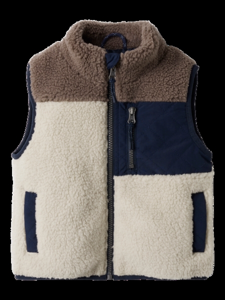 Name It Teddy Vest Monico Fog - Cool Teddy Veste til Drenge
