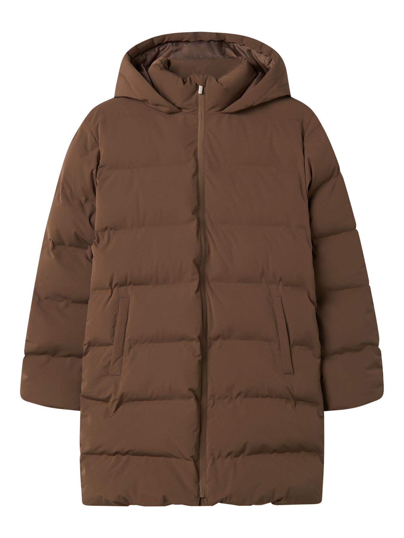 LMTD Lang Puffer Jakke i Chokoladefarve - Super Tilbud!