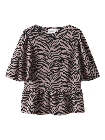 Sød bluse med peplum i leo print fra Name It