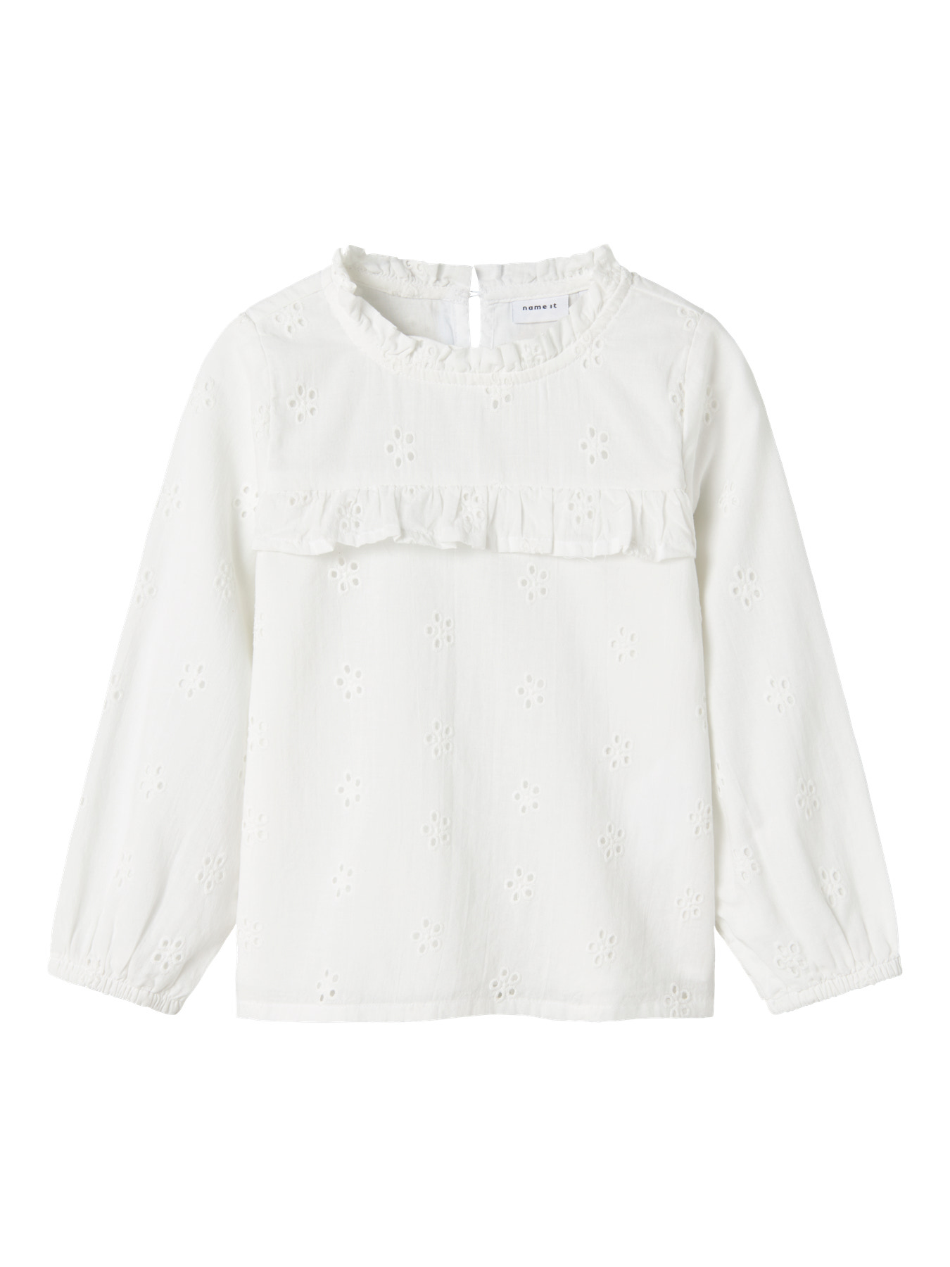 Sød bluse fra Name It - Naomi Cloud Dancer på udsalg!