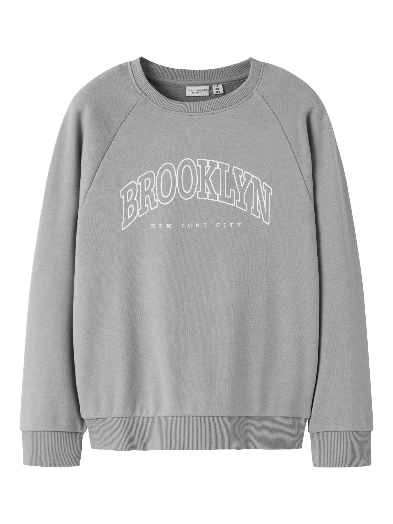Sej sweatshirt fra Name It i grå med tekst - Brooklyn New