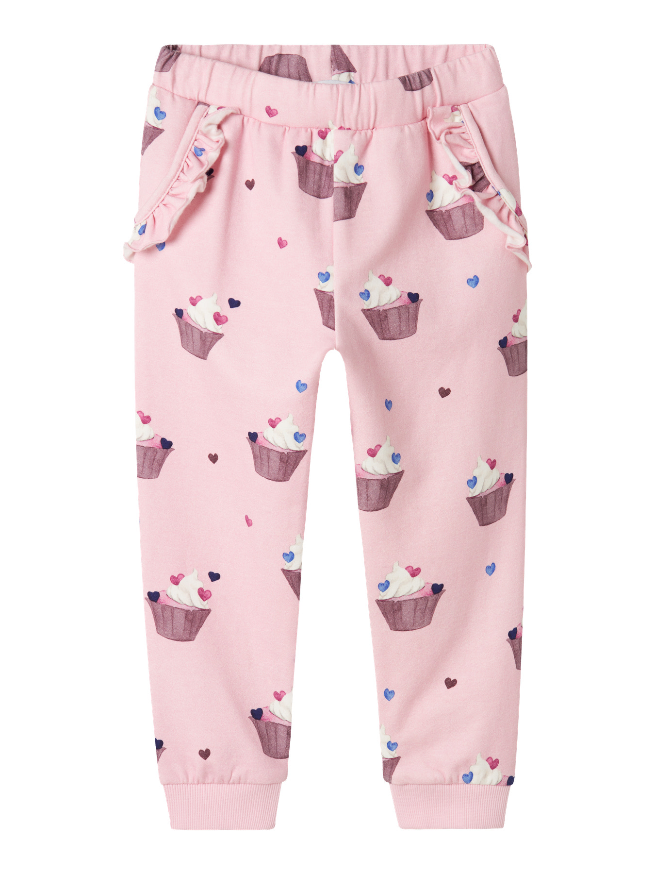 Søde rosa sweatpants med cupcakes fra Name It