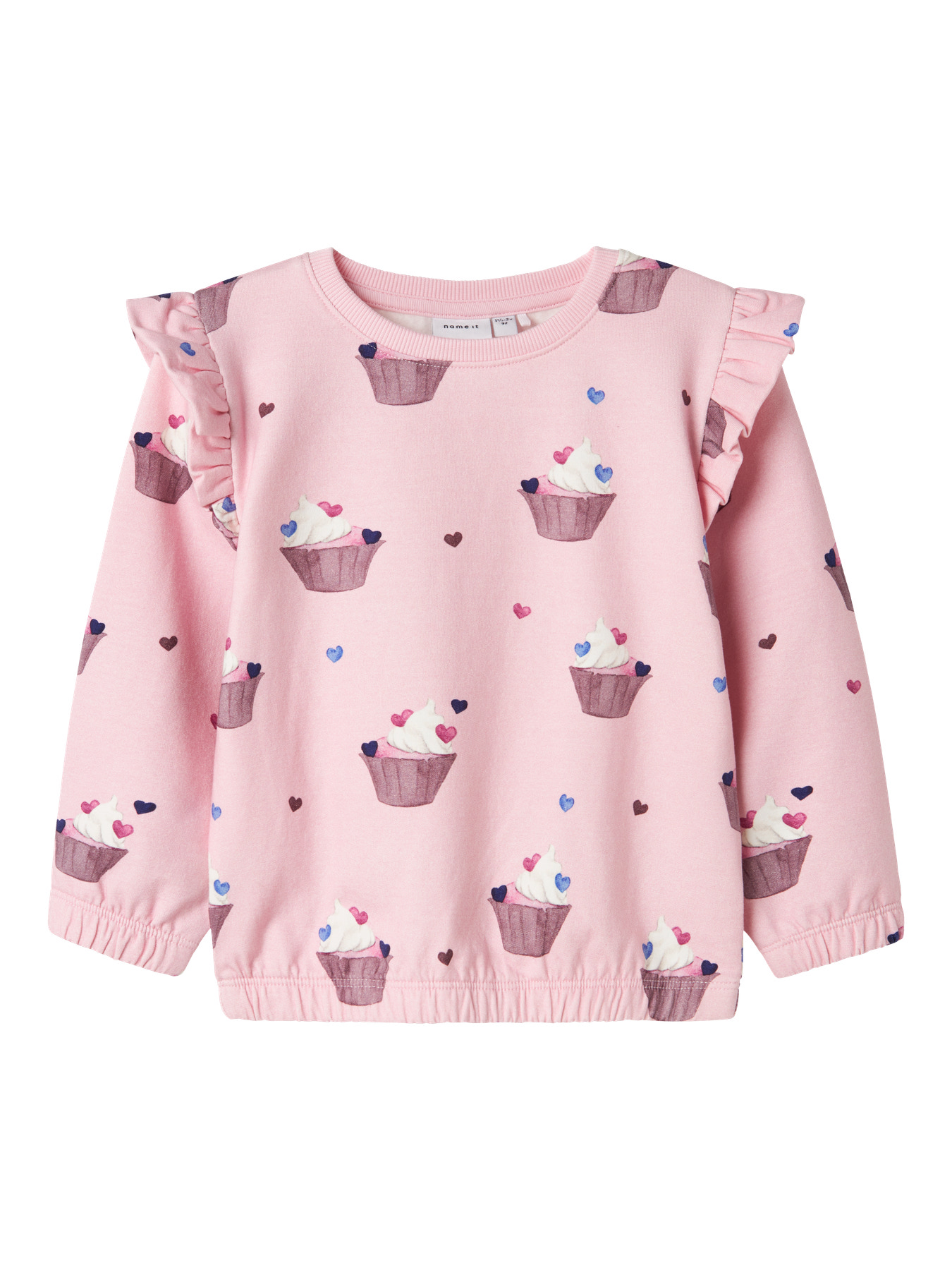 Sød rosa sweatshirt med cupcakes fra Name It