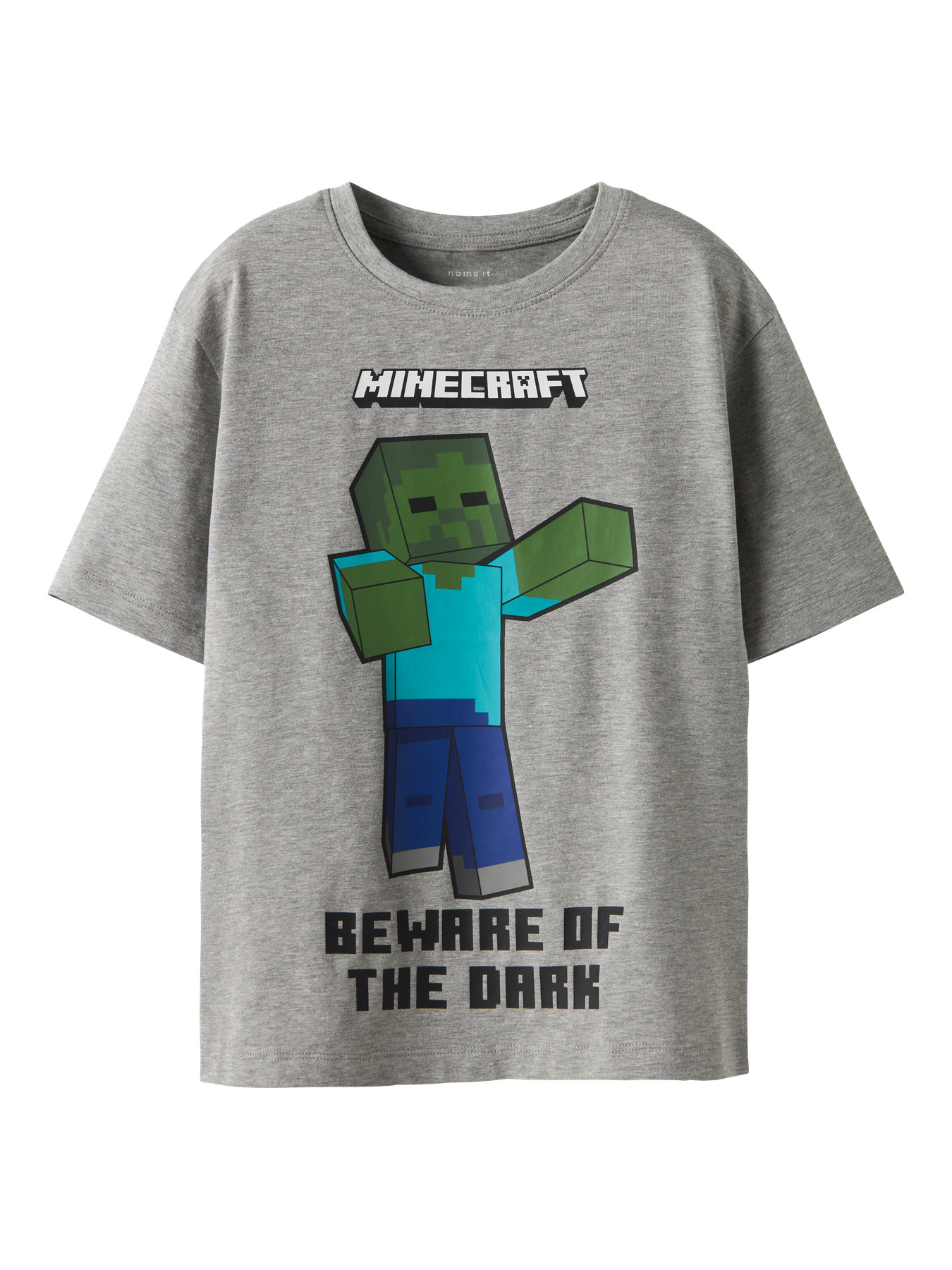 Minecraft T-shirt i grå melange fra Name It