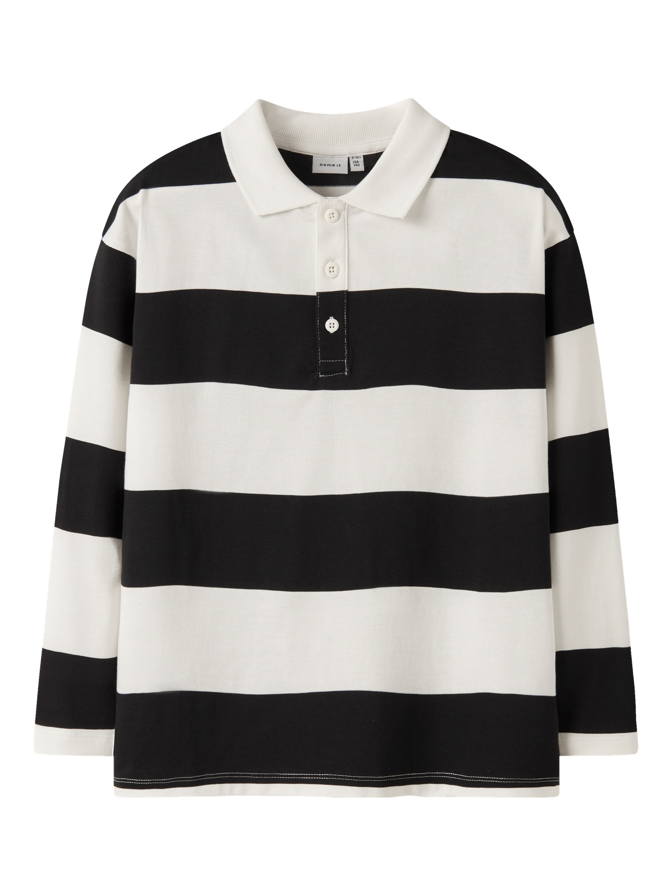 Name It Polo Bluse Nutiva Cloud Dancer - Sort til Drengen