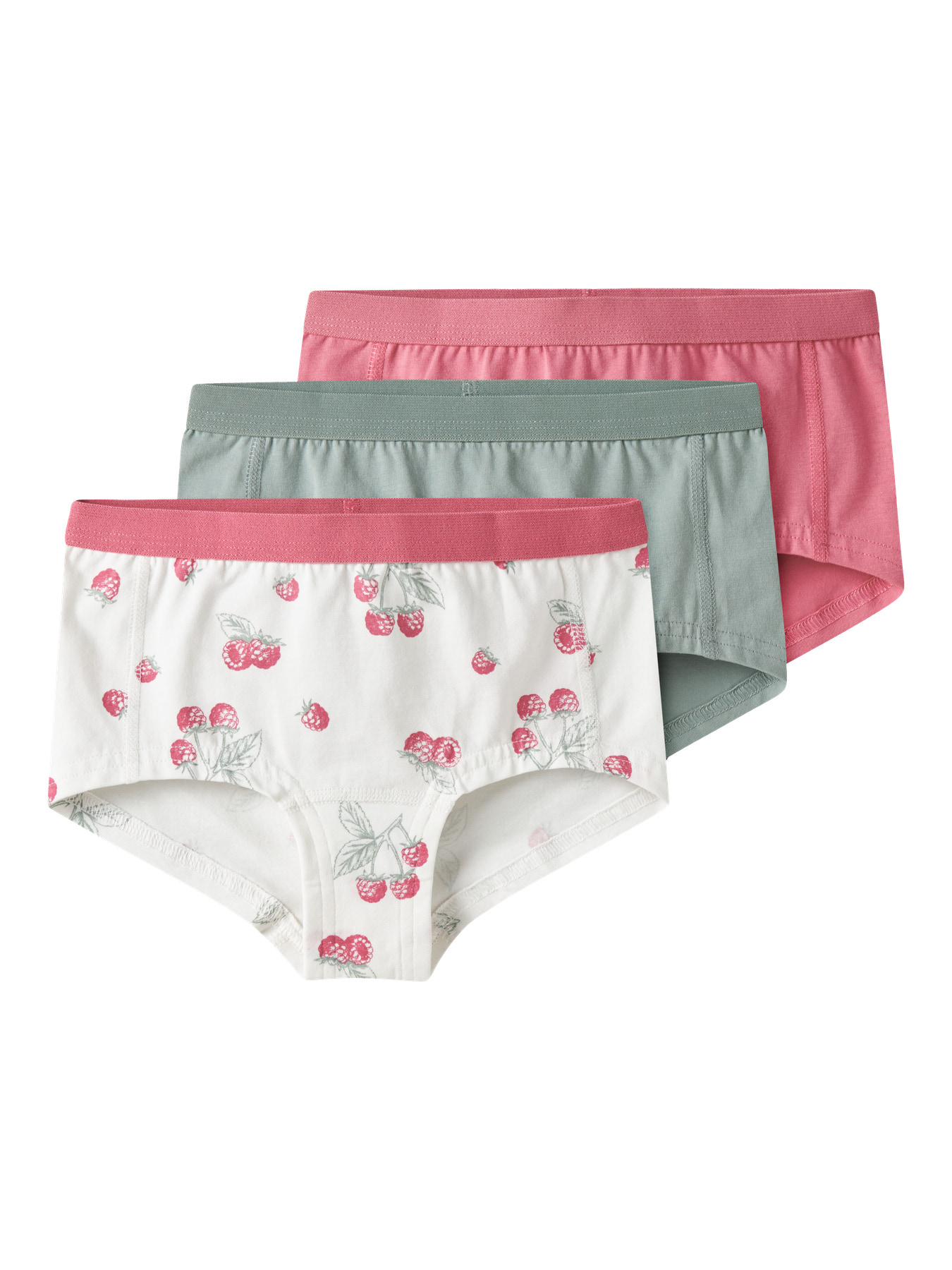 Name It 3-Pak Hipster i Hindbær og Blomsterdesign