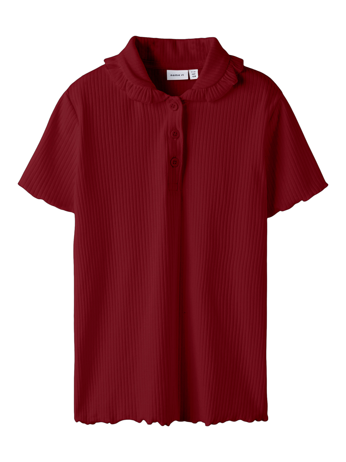 Name It Rib Polo T-shirt Kissia Andorra - Sød Flæsekrave