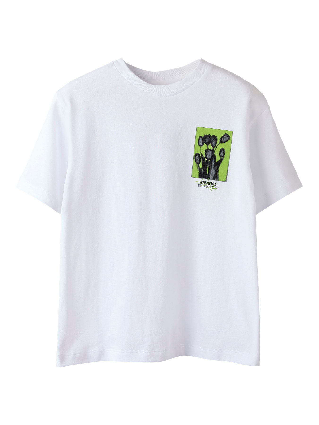 Sej T-shirt fra Name It med stort rygtryk - Hvid