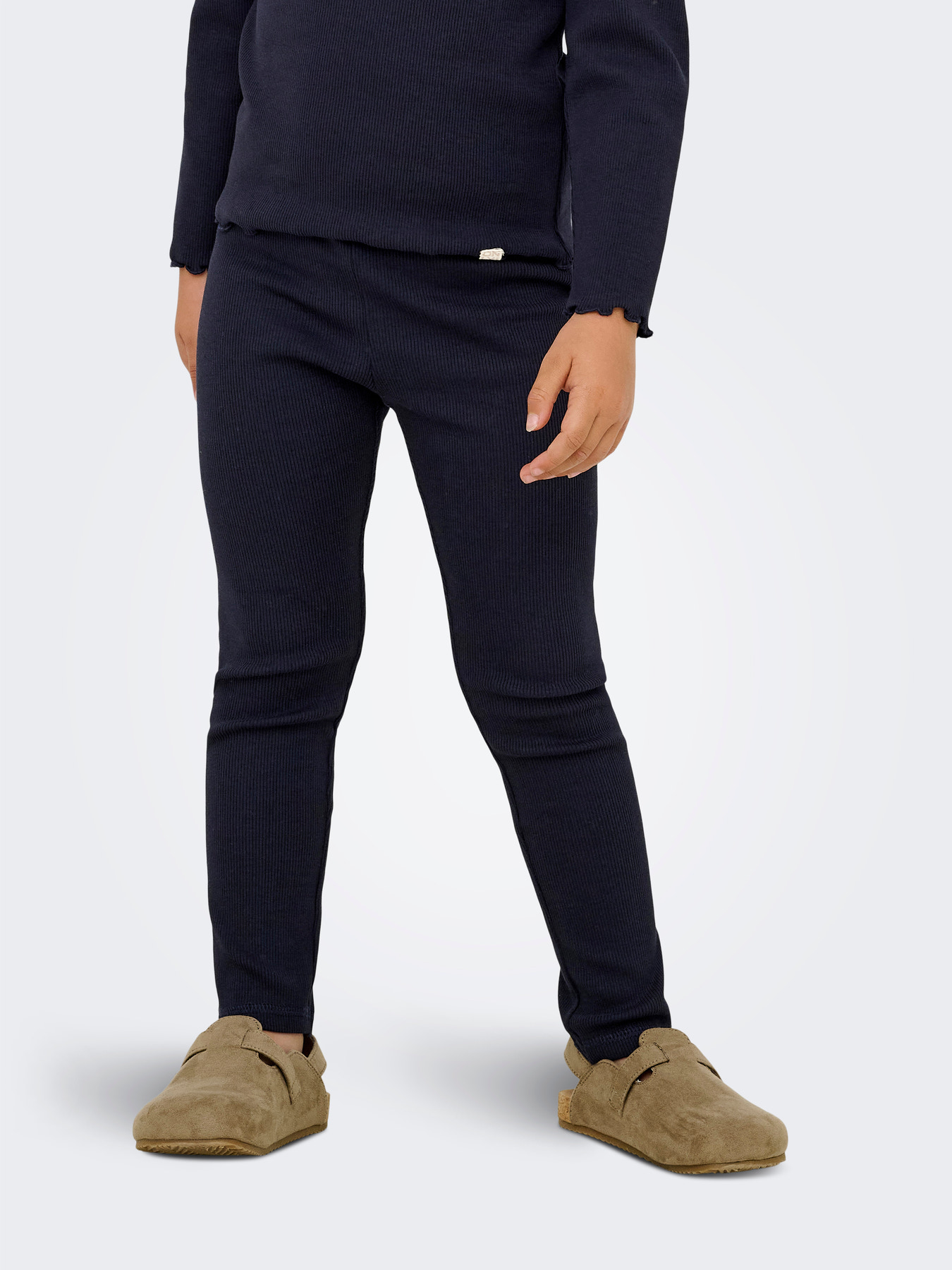 Only Kids Rib Leggings Trinny i Natskygge - Tilbud!