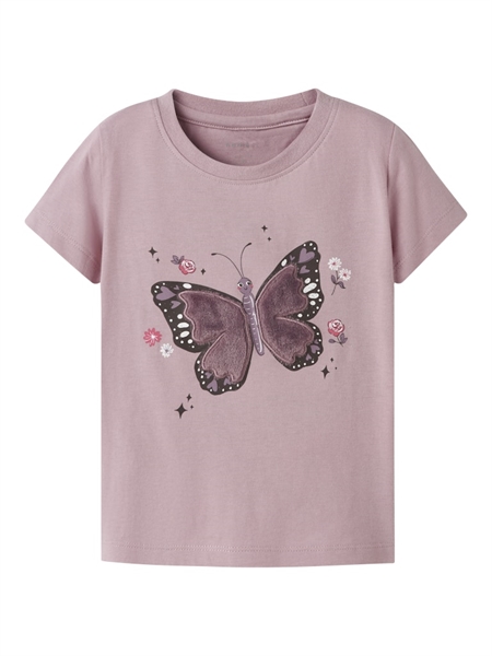 Sød T-shirt med sommerfugl - Name It Larisa, Lilac