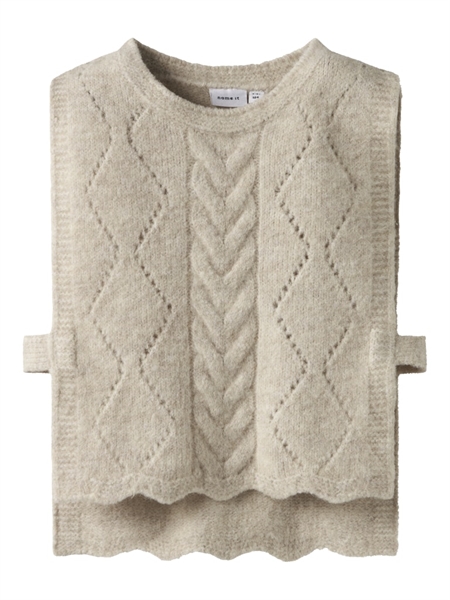 Sød Strikket Vest fra Name It - Lea Peyote, Beige