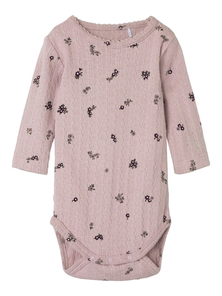 Name It Blomster Body med Hulmønster i Burnished Lilac