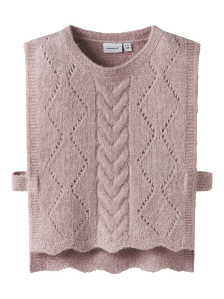 Sød Strikket Vest til Piger - Name It i Burnished Lilac