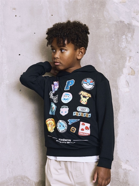 Sej Pokemon Jimm Sweat Hoodie i Sort til Drenge