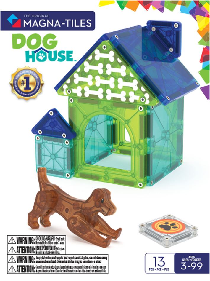 Magna-Tiles Magnetisk Legetøj – Hundehus Sæt med 13 Dele