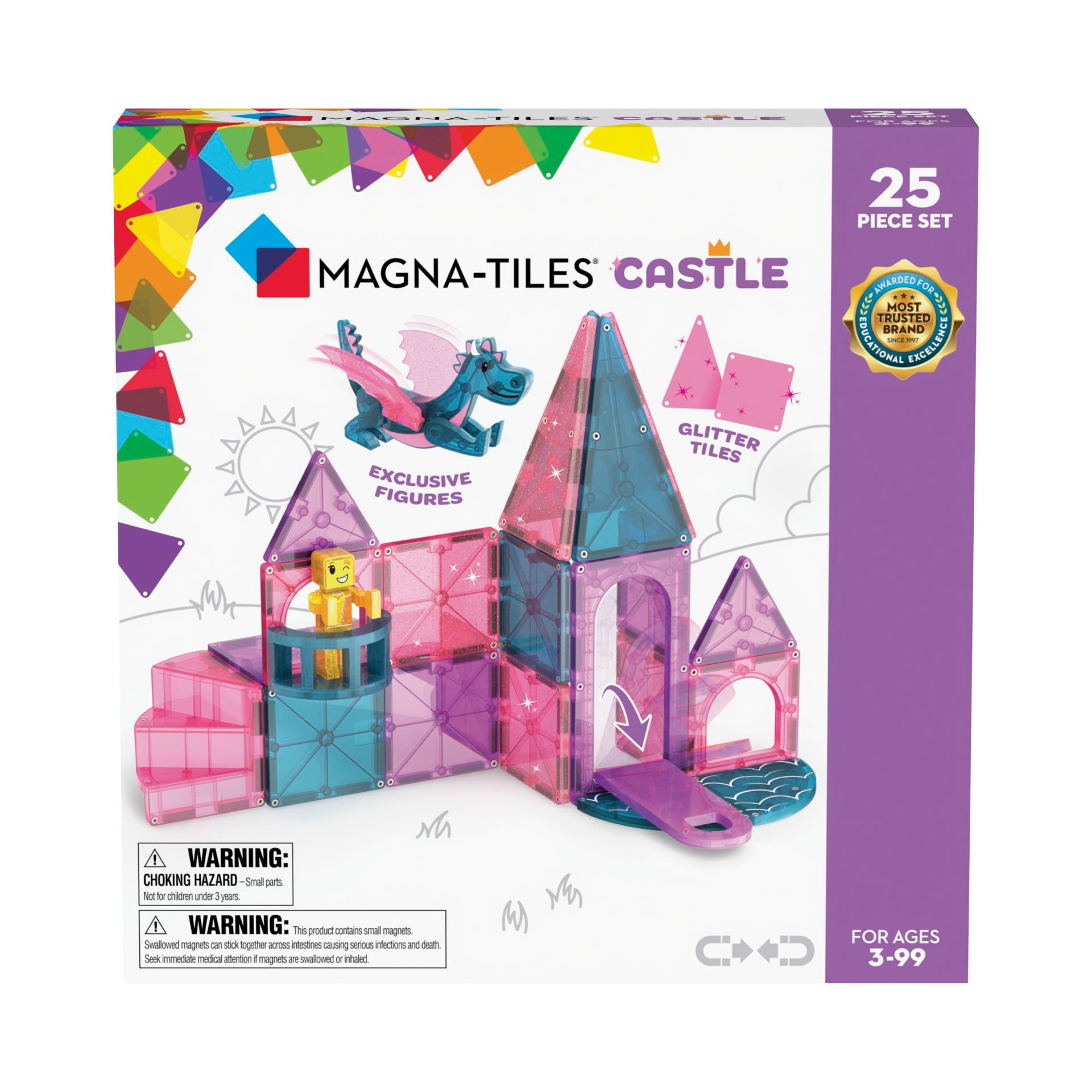 Magna-Tiles Magnetisk Legetøj – Slot med 25 Dele