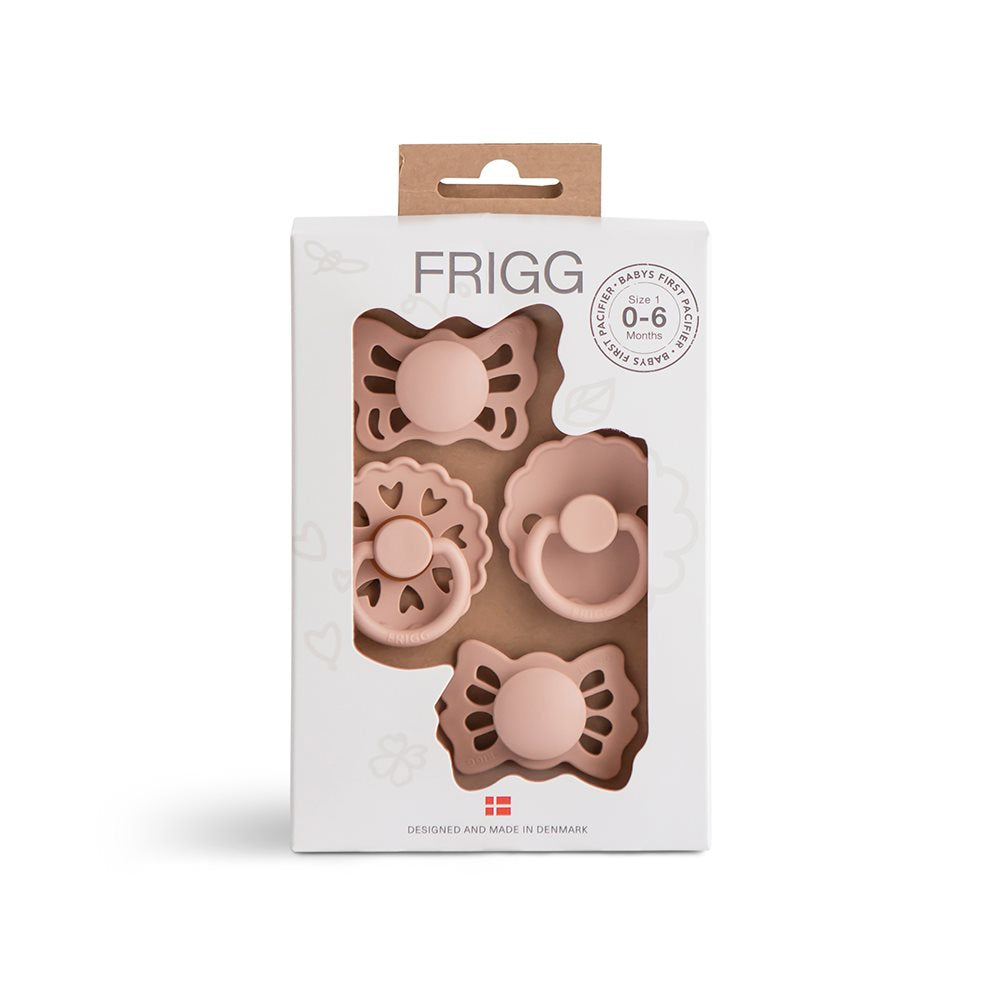 Frigg Baby Sut 4-Pak – Blomsterdesign i Blush Farve