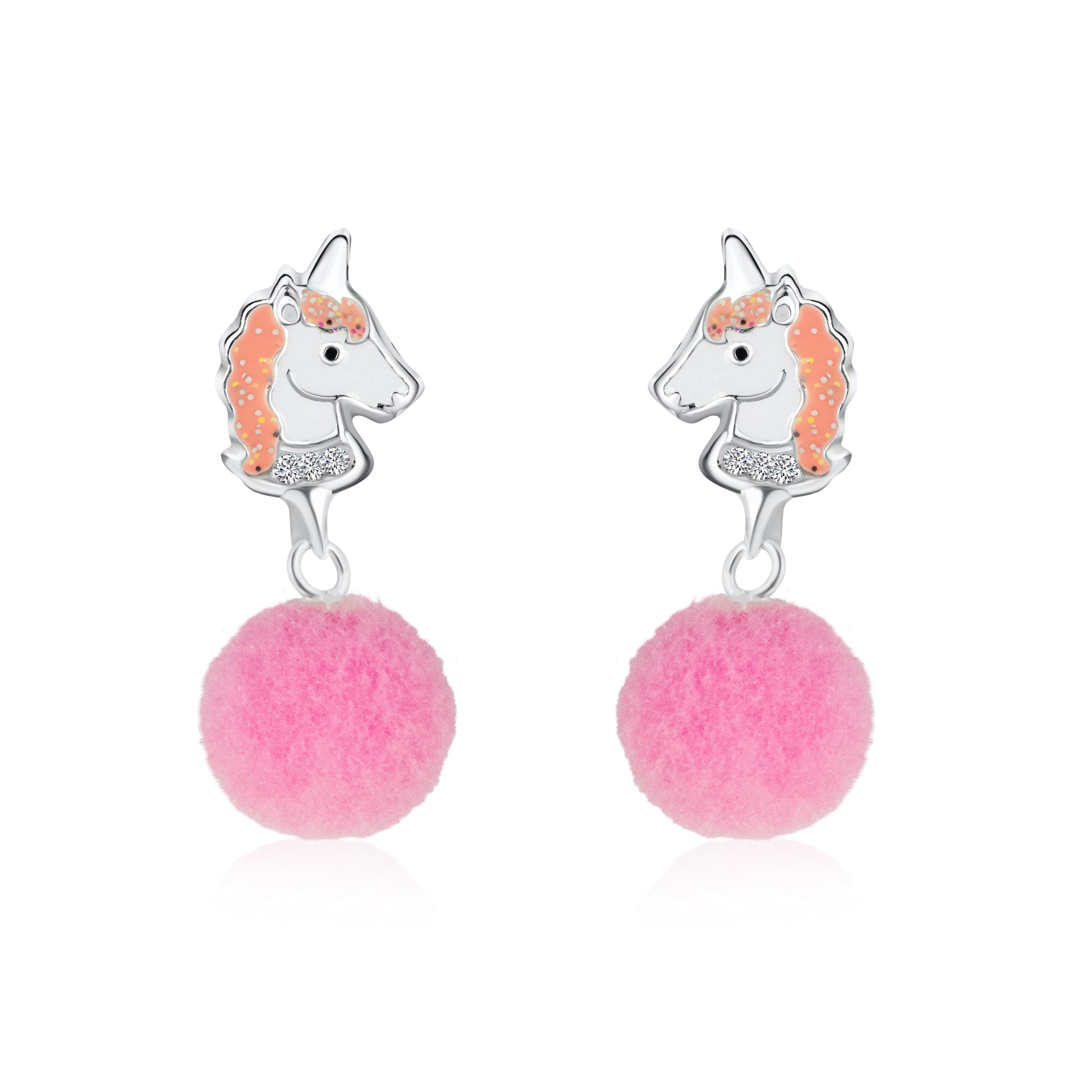 Søde Enhjørning Ørestikker med Pink Pom Pom – Tilbud!