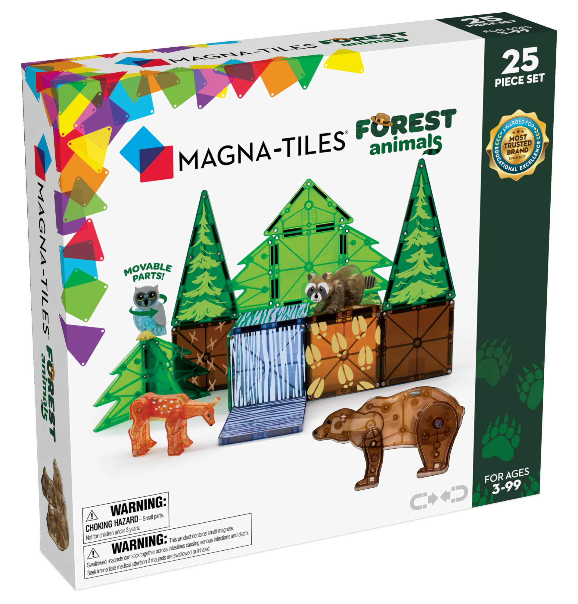 Magna-Tiles Magnetisk Legetøj – Skovens Dyr, 25 Dele