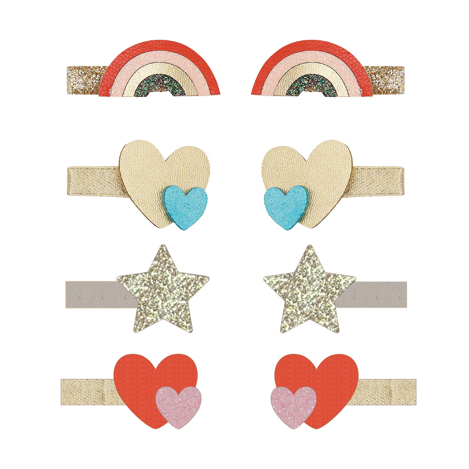 Mimi   Lula   Hårclips - Mini Rainbow Heartbeam