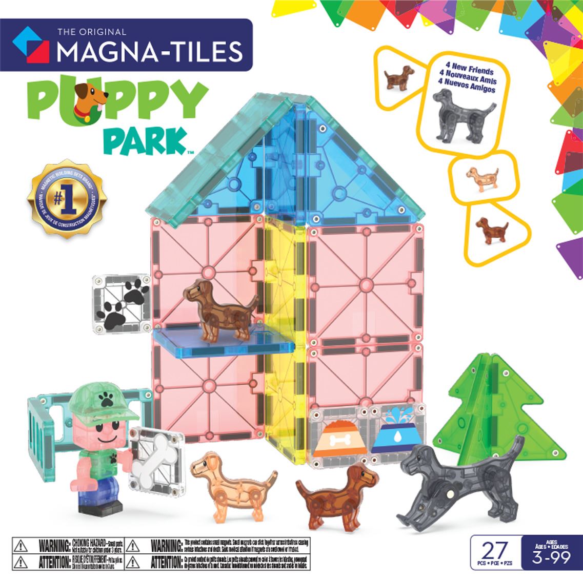 Magna-Tiles Magnetisk Legetøj - Hundehave med 27 Dele