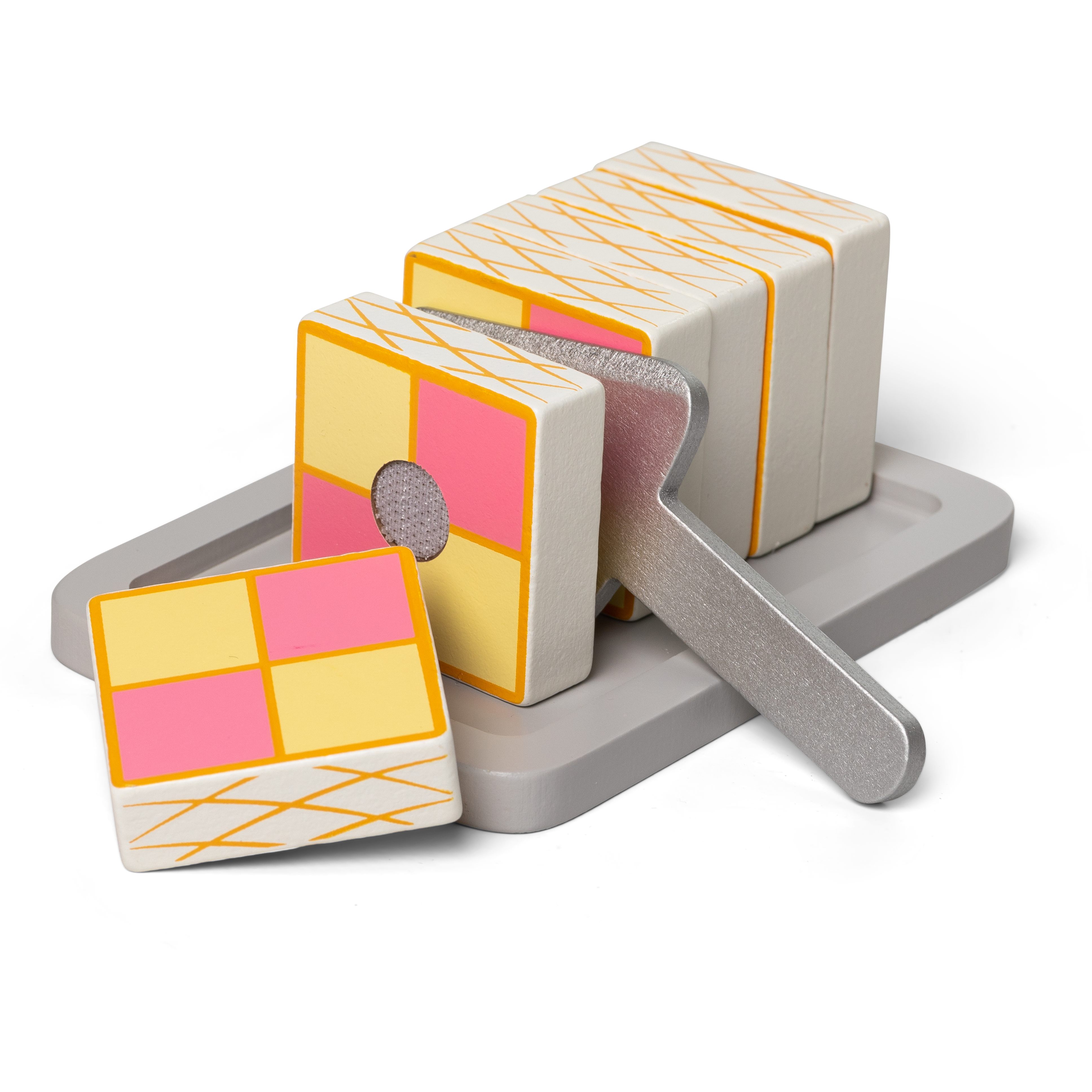 Mamamemo Battenberg Kage – Farverig legetøjsmad til børn!
