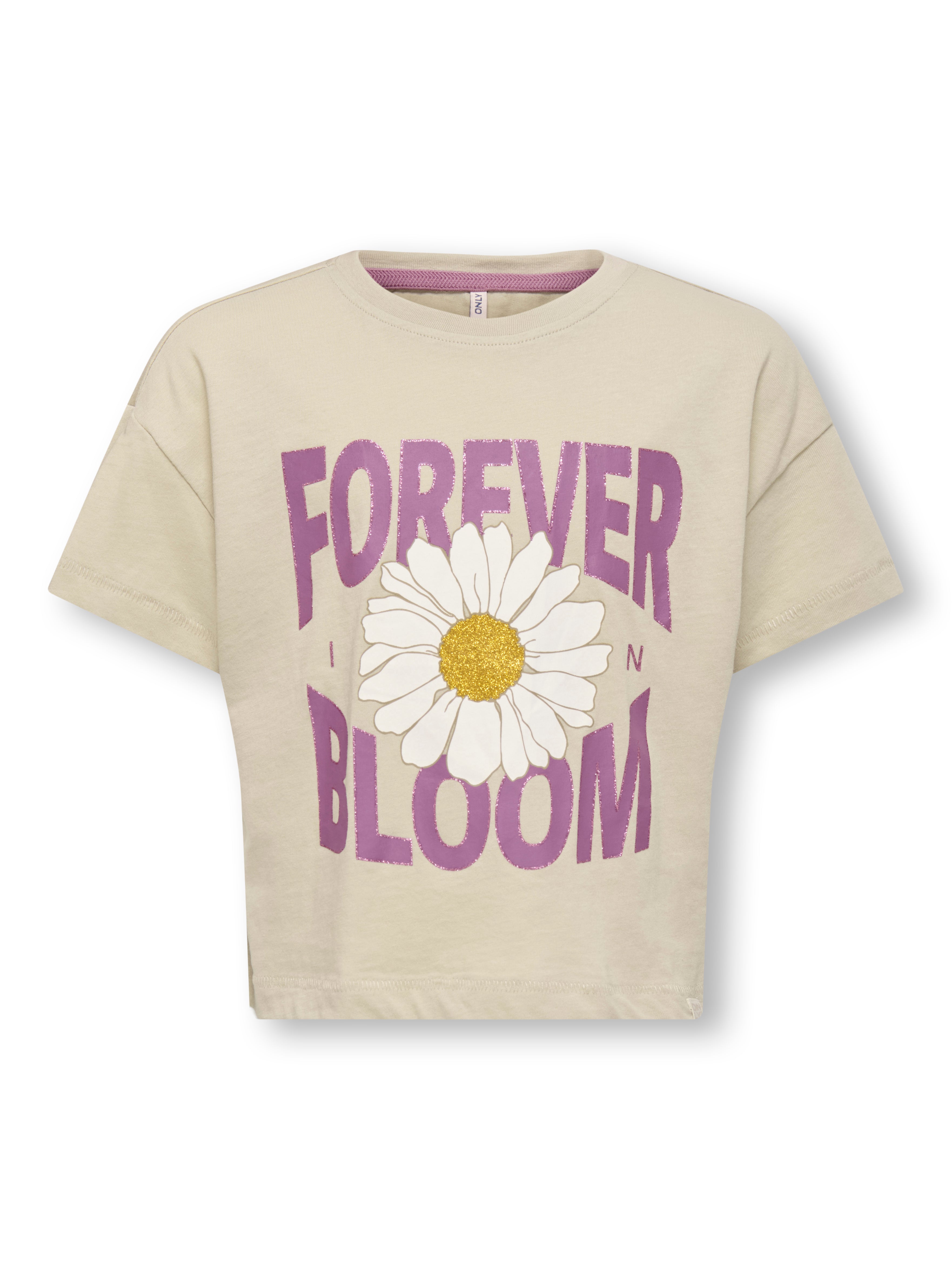 Only Mini Travel Life T-shirt - Fjergrå - Fantastisk tilbud!