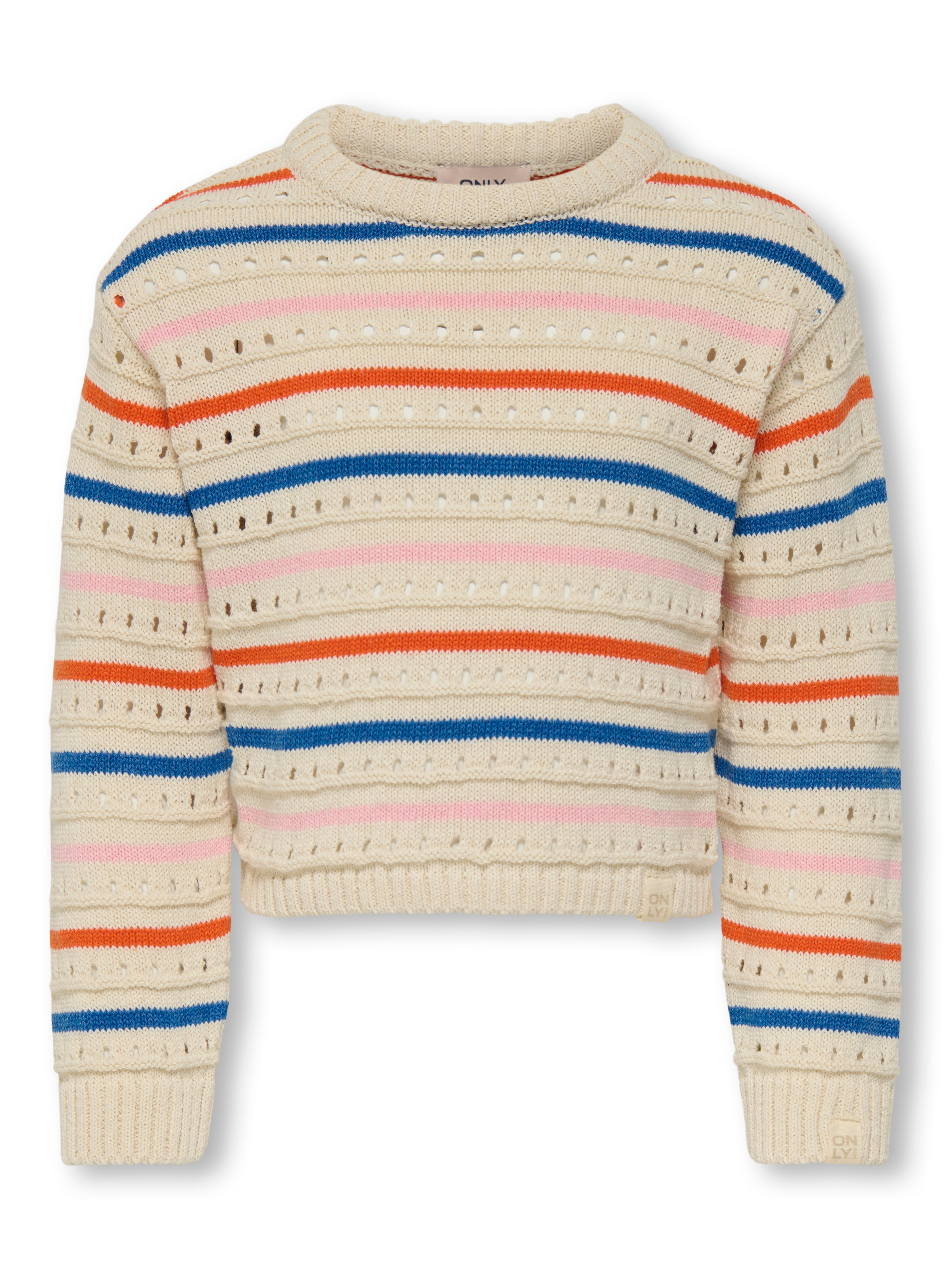 Only Mini Stina Life Stripe Strikbluse - Tofu Bleached Mauve