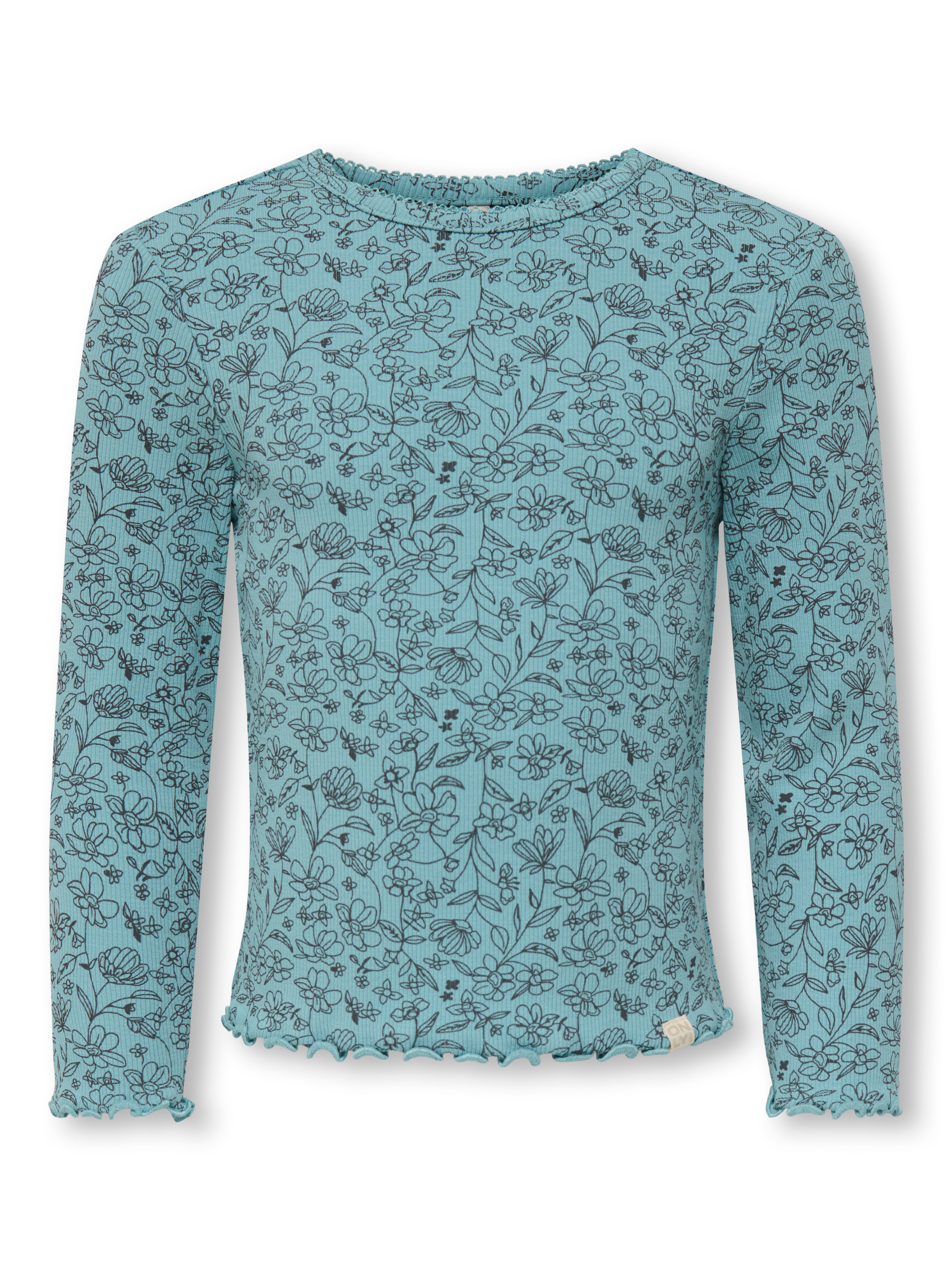 Only Mini Trinny Life Bluse - Cameo Blue med Blomsterprint