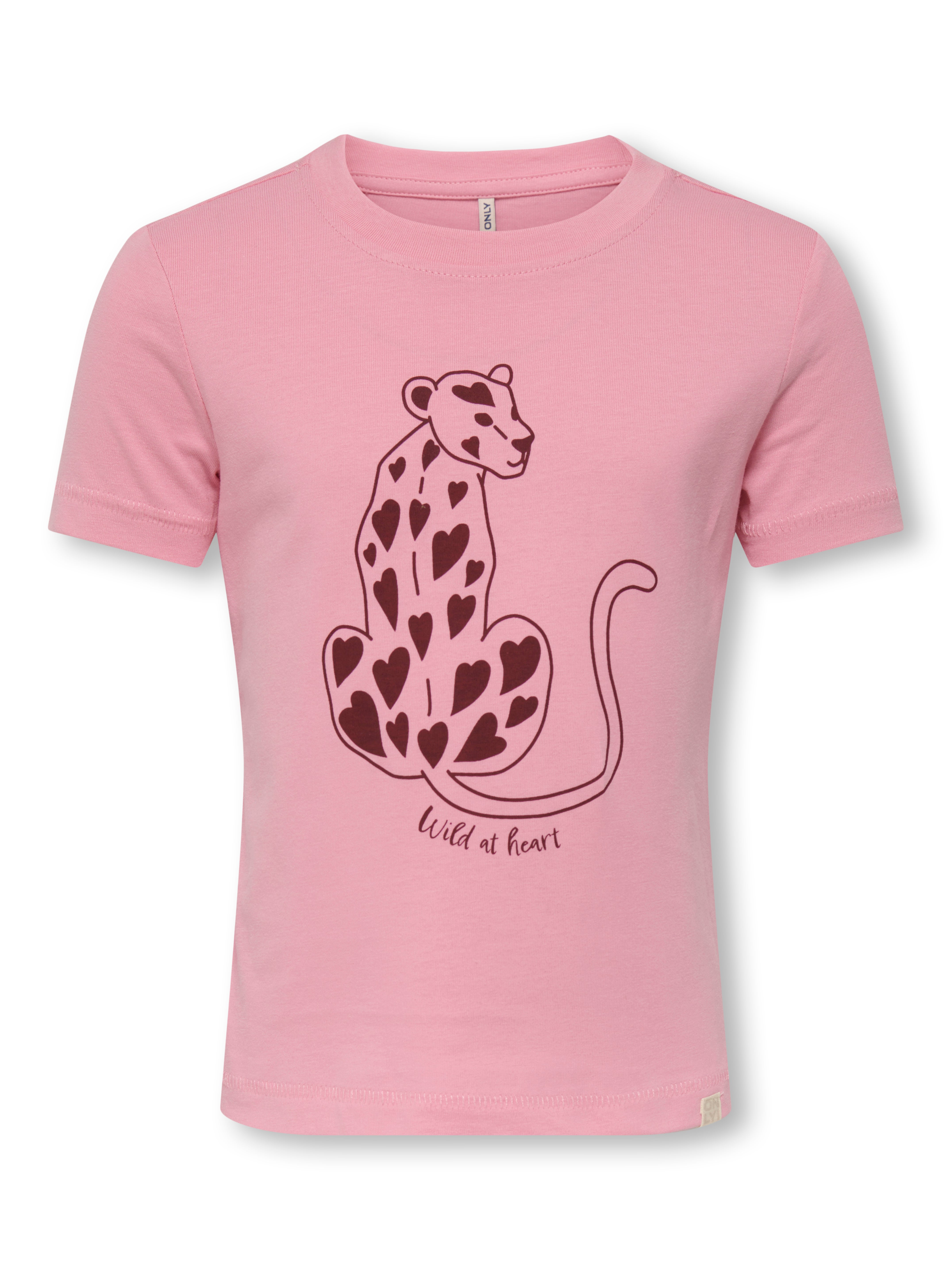 Sød Only Mini Tijana T-shirt – Pink med Charmerende Print