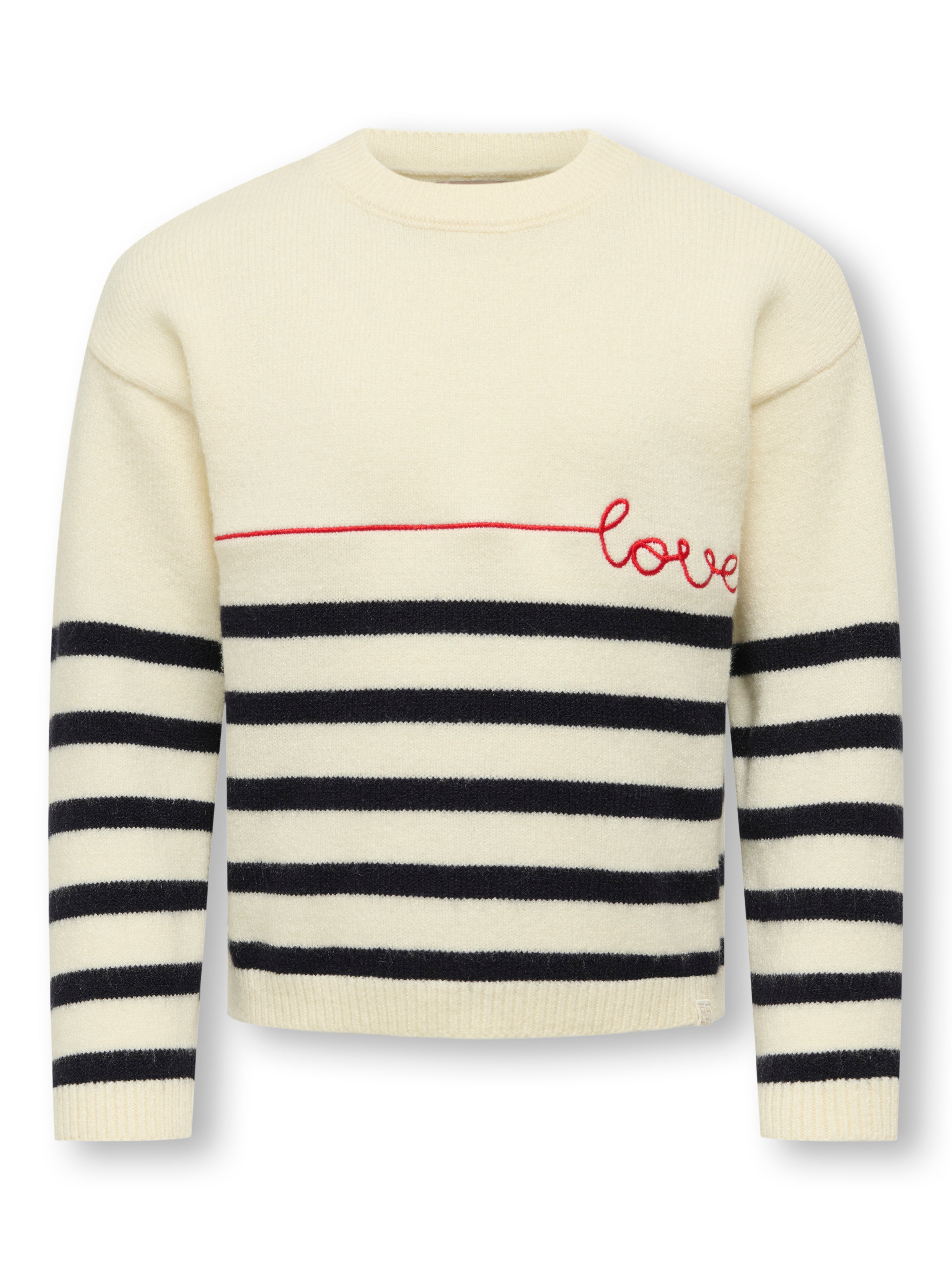 Only Mini Katia Bluse med LOVE – Stribet Elegance til Børn