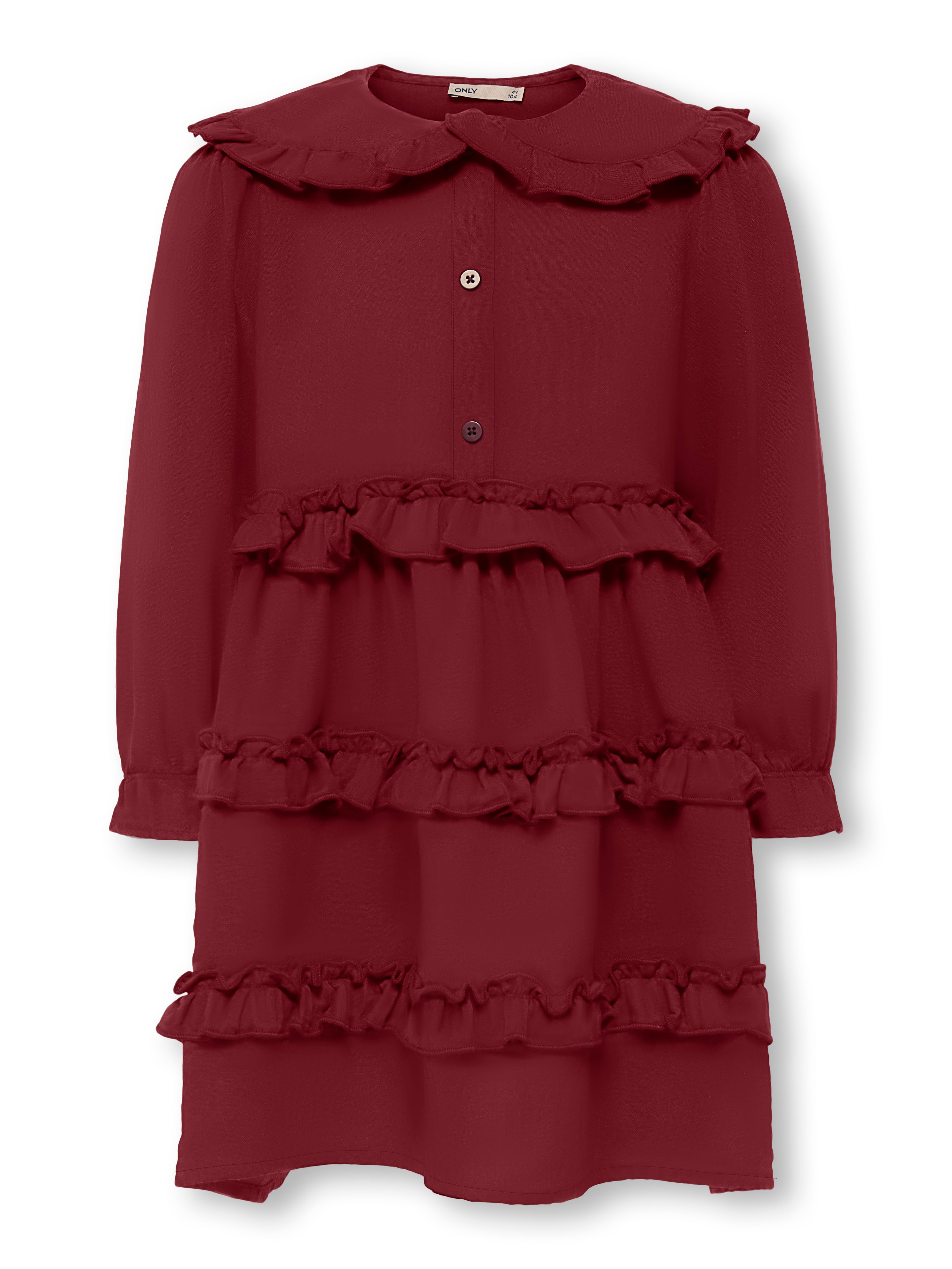 Only Mini Thyra Kjole - Cabernet - Økologisk Bomuld Tilbud