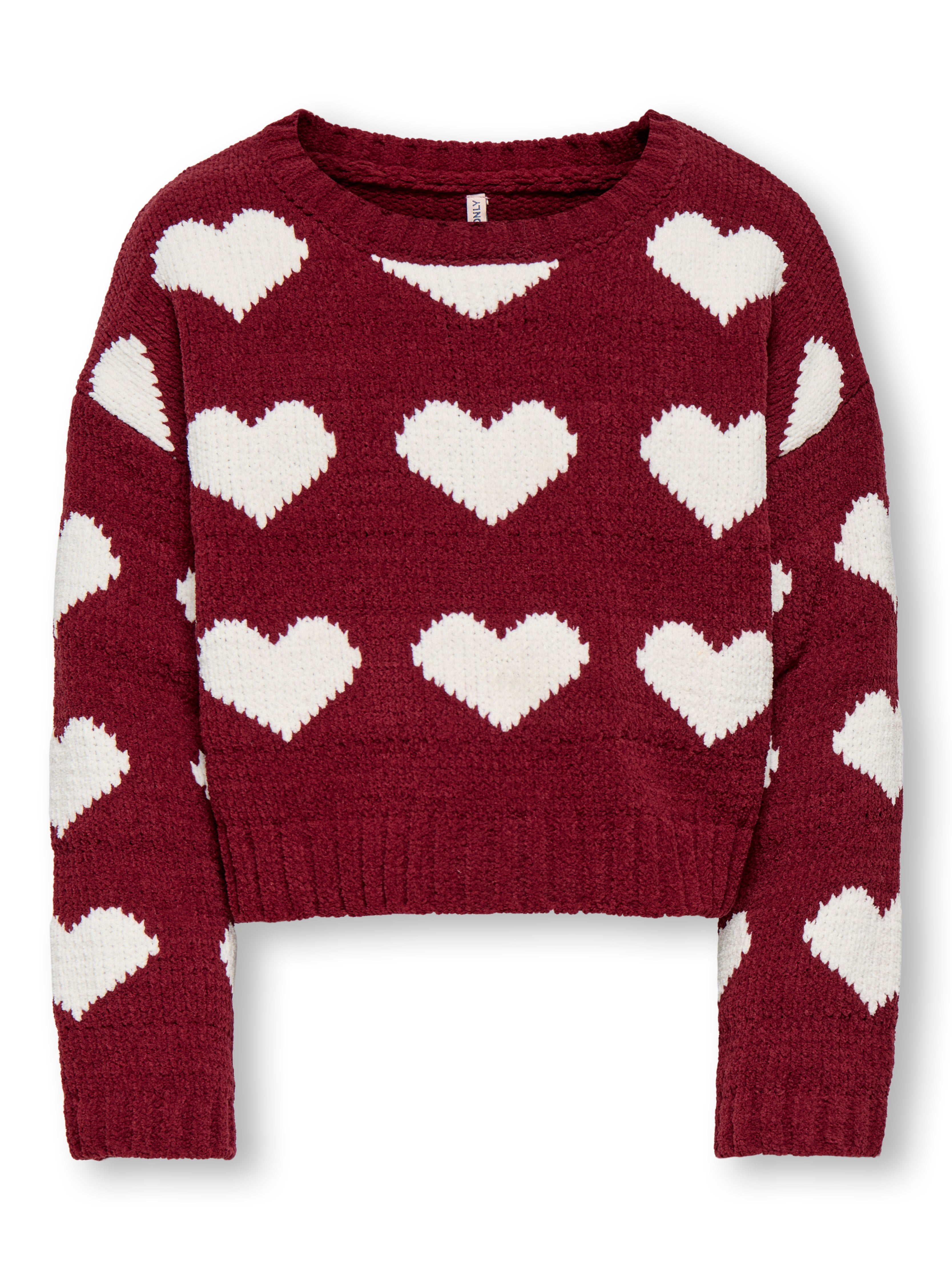 Only Mini Sus Chinelle Pullover - Blød hjertebluse til børn