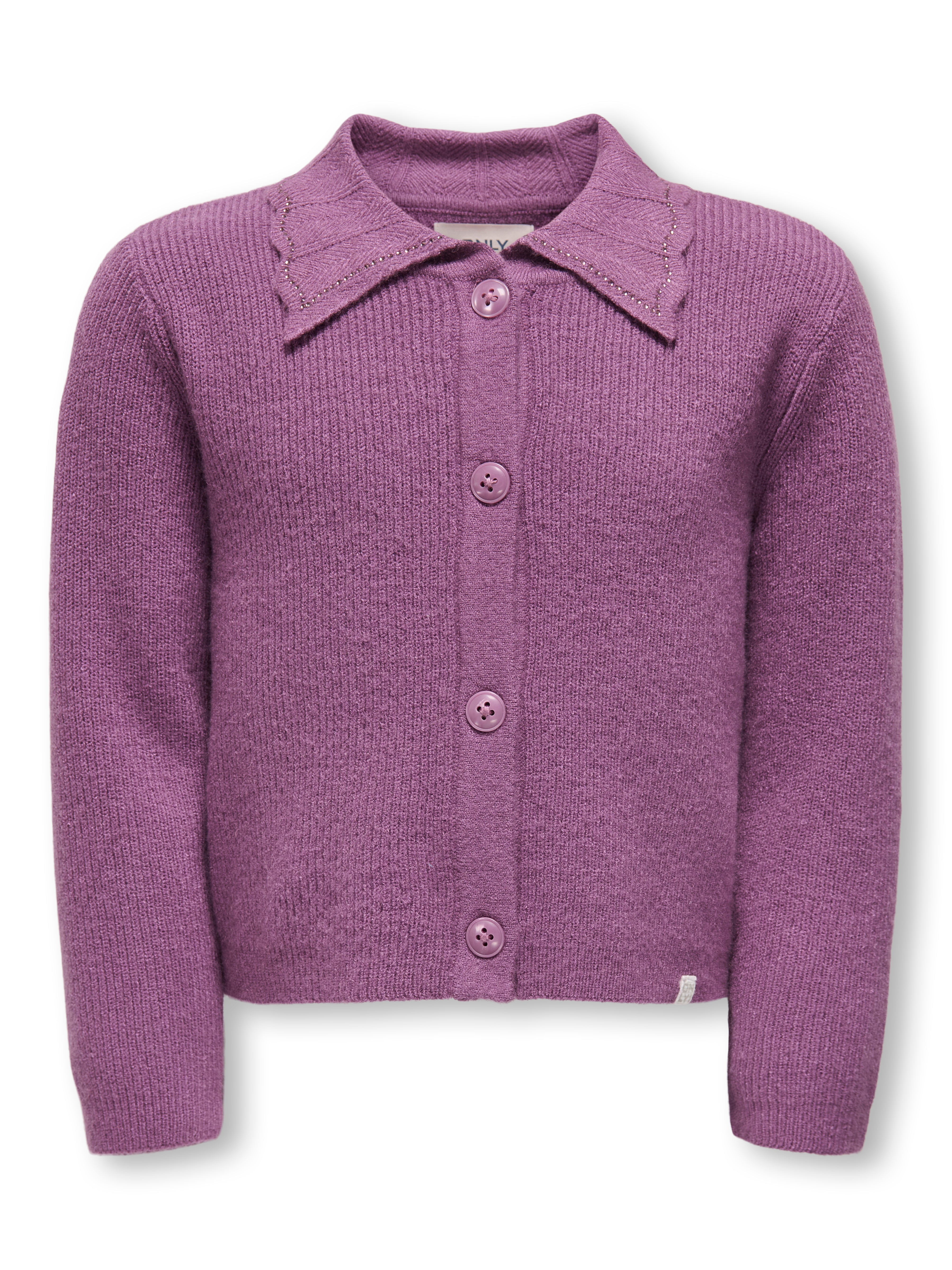 Only Mini Kayakatja Cardigan - Lilla Argyle Design Tilbud