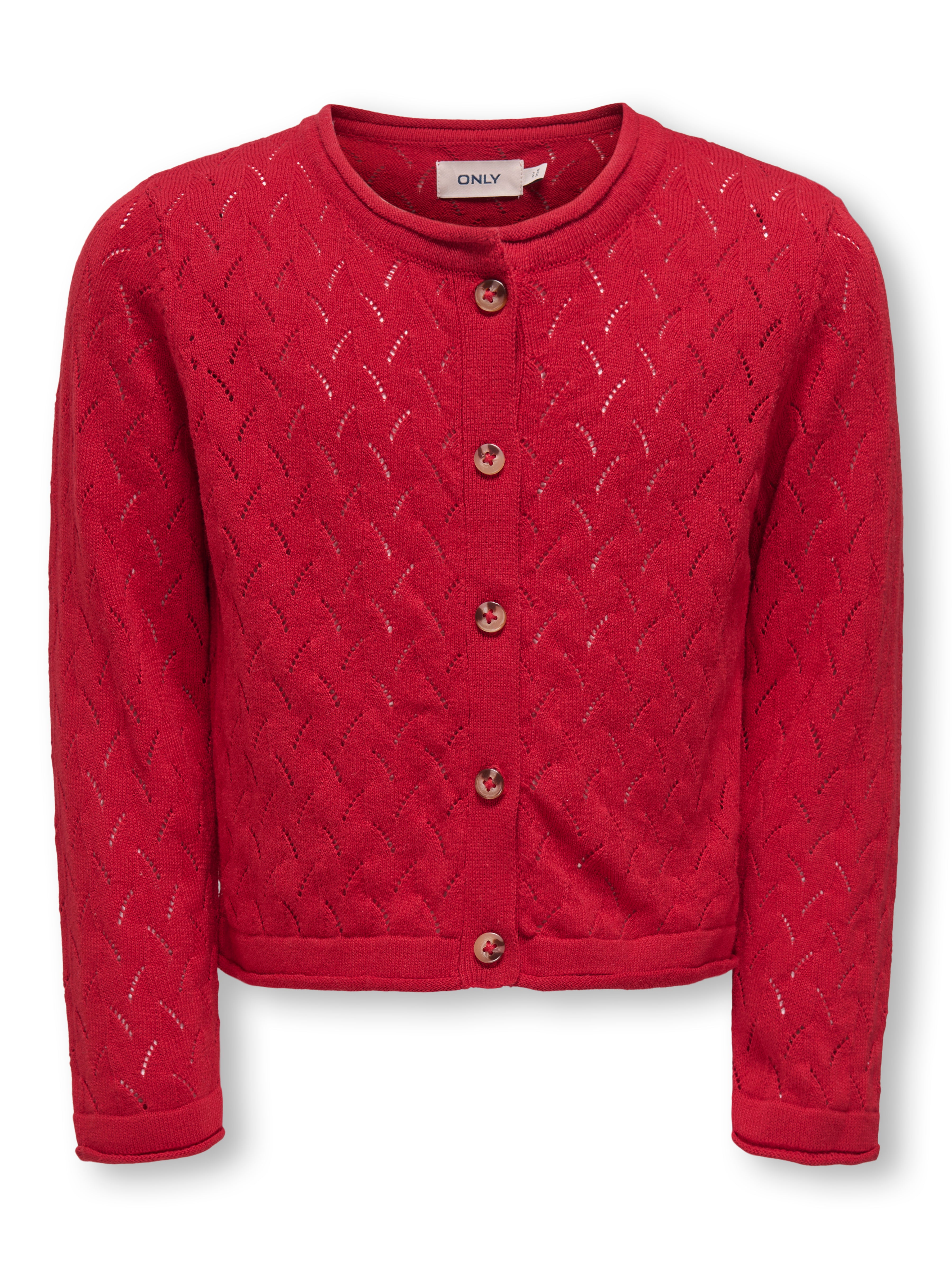 Only Mini Megan Liv Cardigan - Equestrian Red til Børn