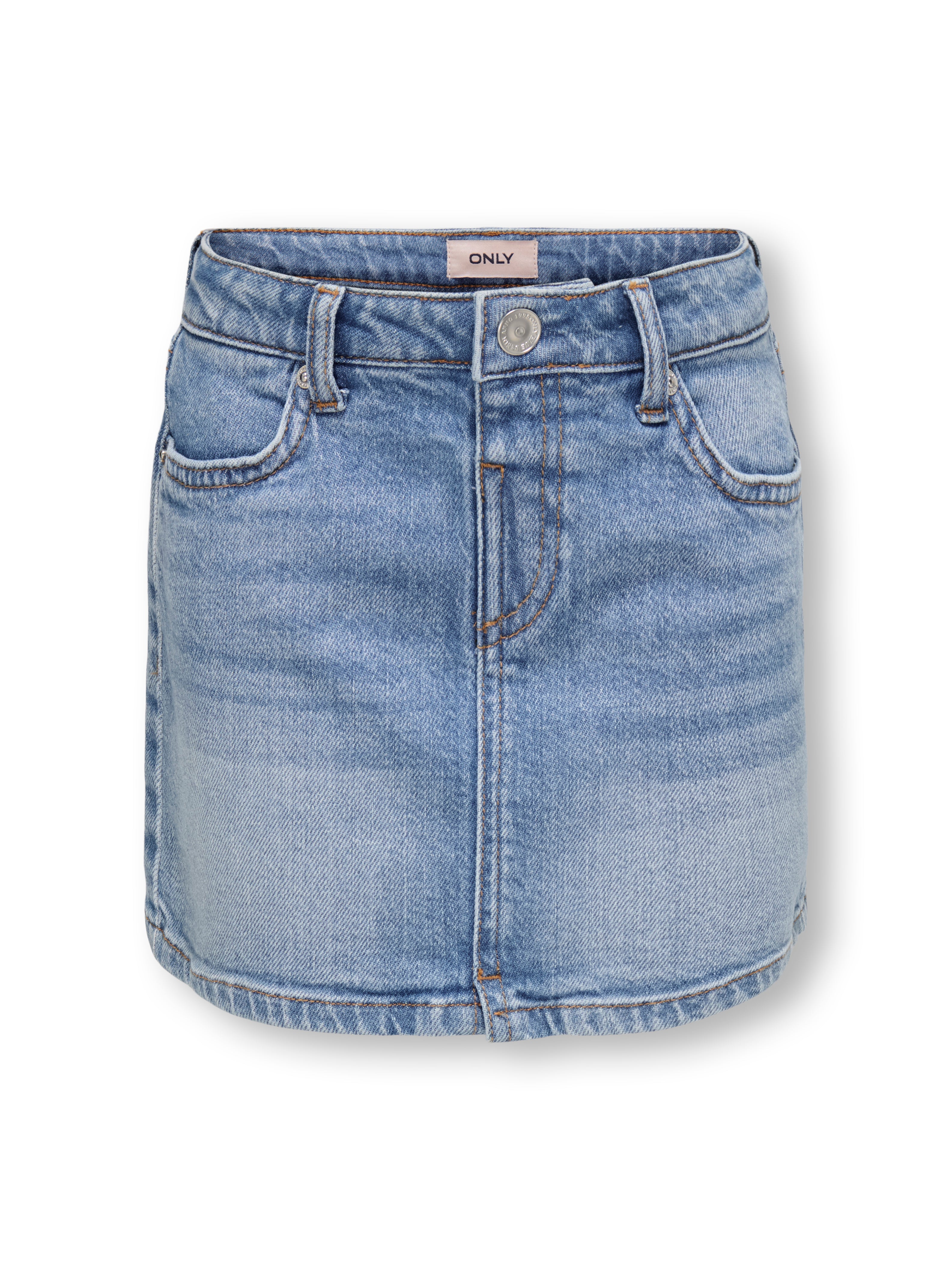 Only Mini Smilla Blomster Denim Skjorte – Lys Blå Tilbud