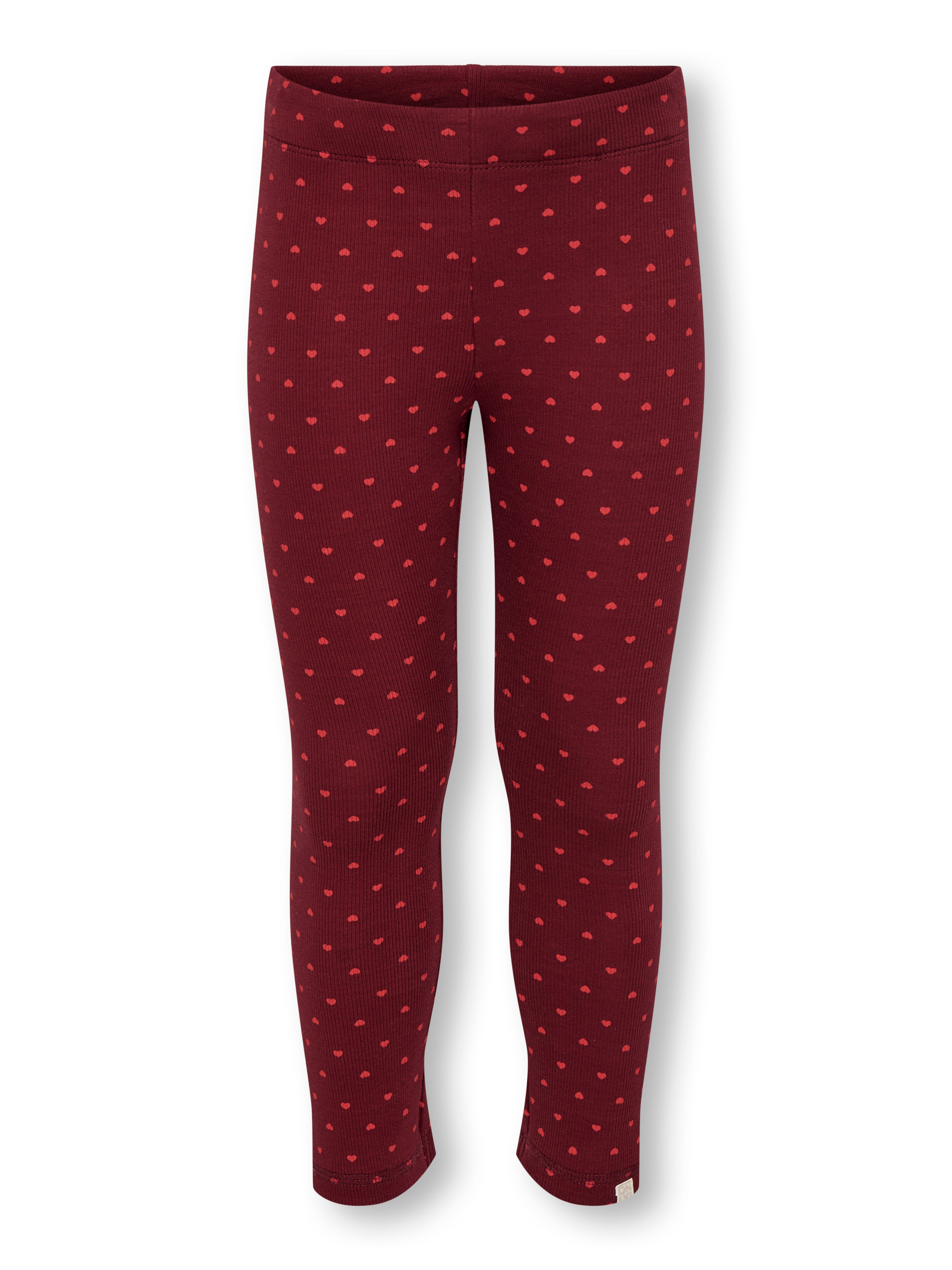 Only Mini Trinny Leggings - Cabernet Hearts Udsalg!