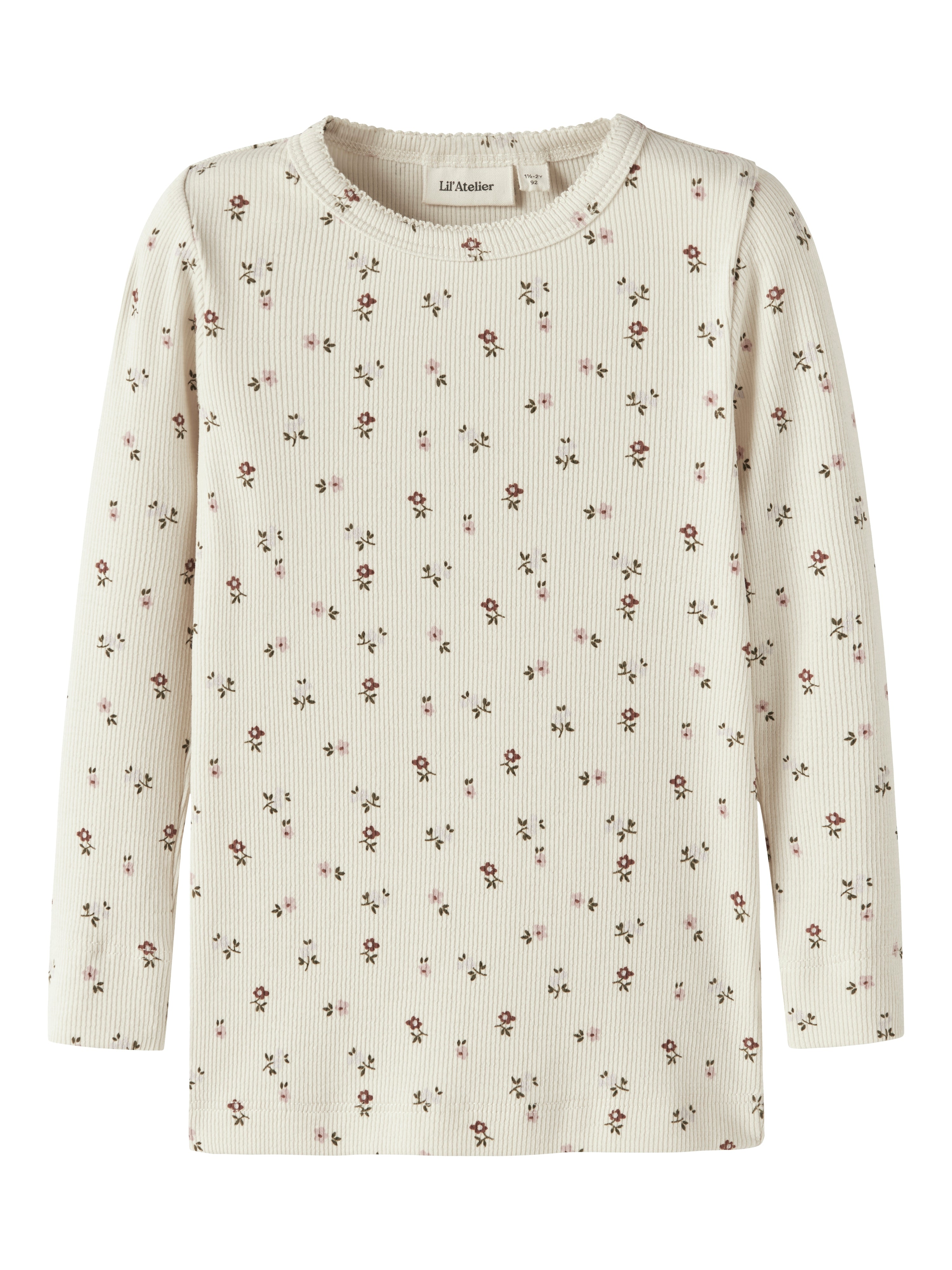 Lil Atelier Gago - Ls Slim Top Noos - Turtledove Flower -   Cm