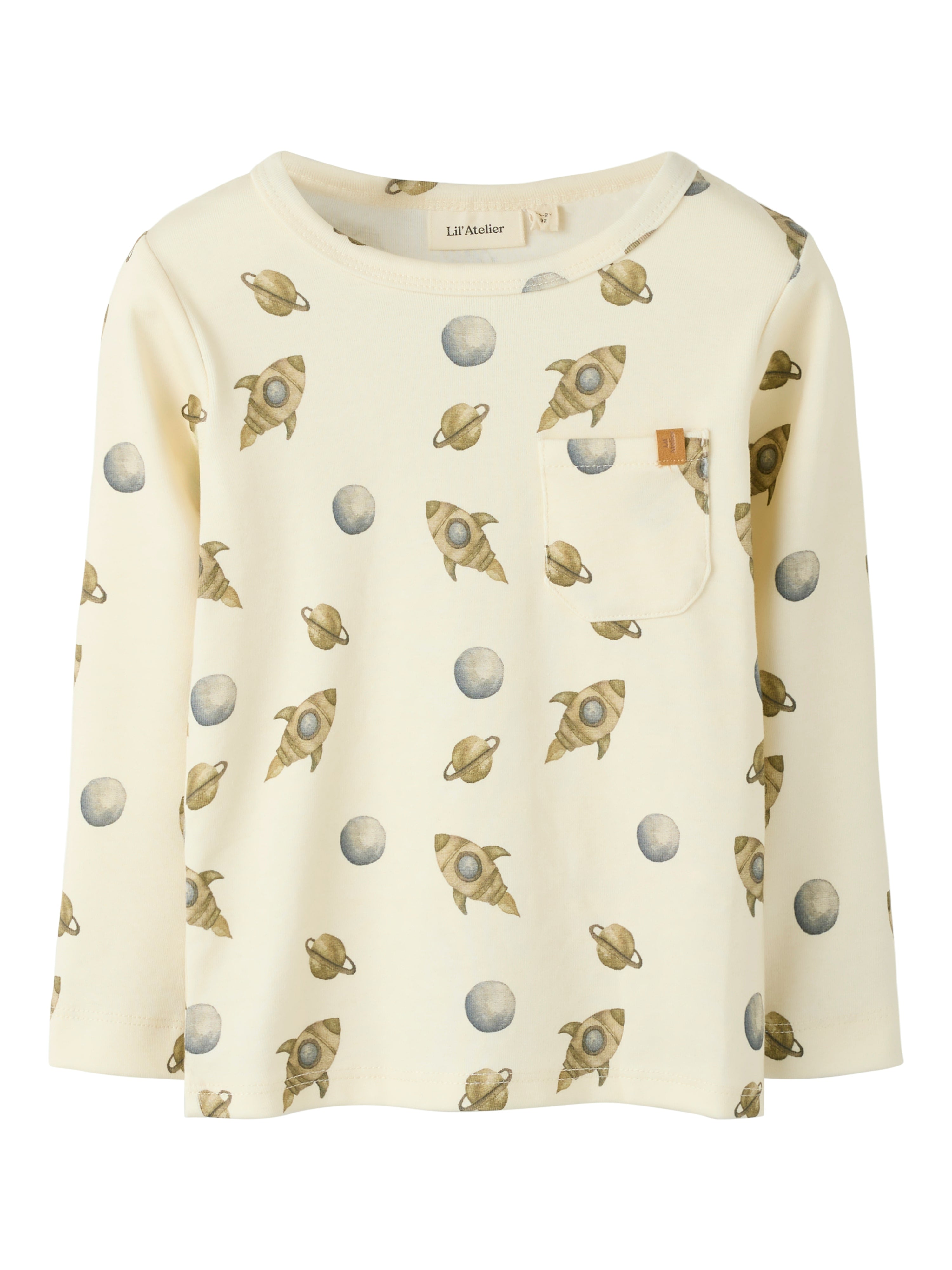 Lil Atelier Layo Geo Top med Rumprint - Turtledove Tilbud!