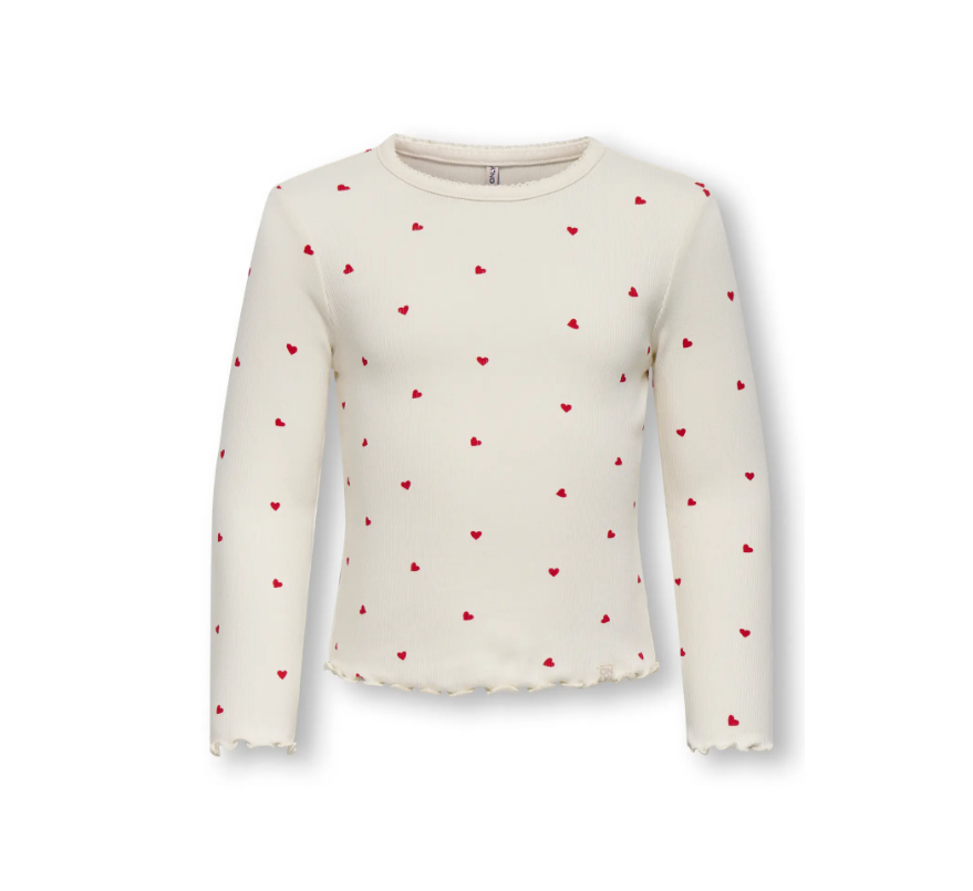 Only Mini Trinny Life Ls Top - Tofu Heart -   Cm