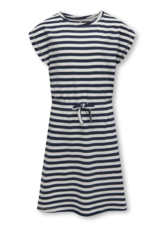 Only Mini May Life Ss Dress - Navy Blazer Cloud Dancer -   Cm