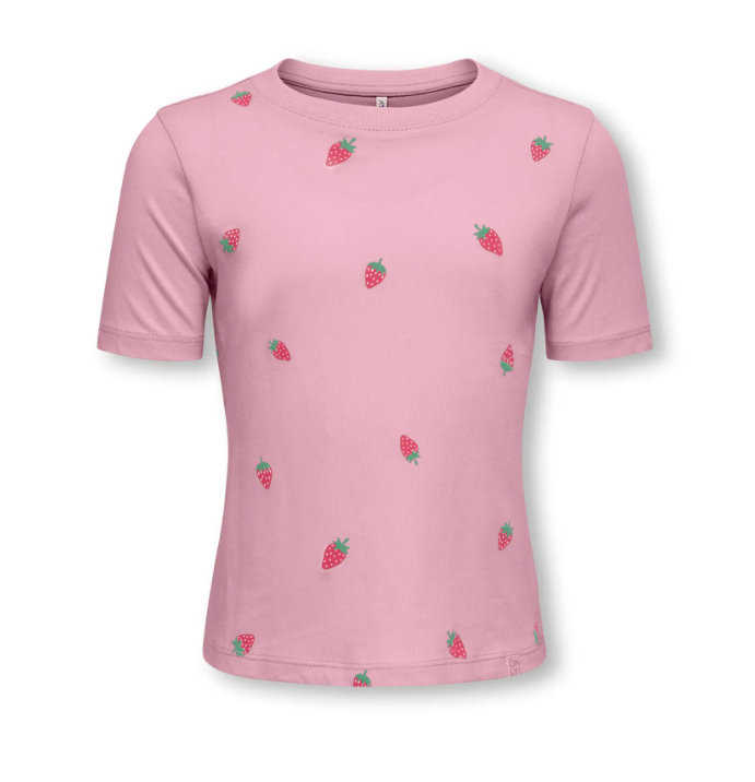 Only Mini Beate Ss Tee - Romance Rose Strawberry -   Cm