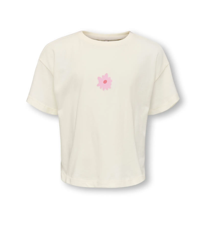 Only Mini Vacay - Life Ss Loose Tee - Tofu Palm -   Cm