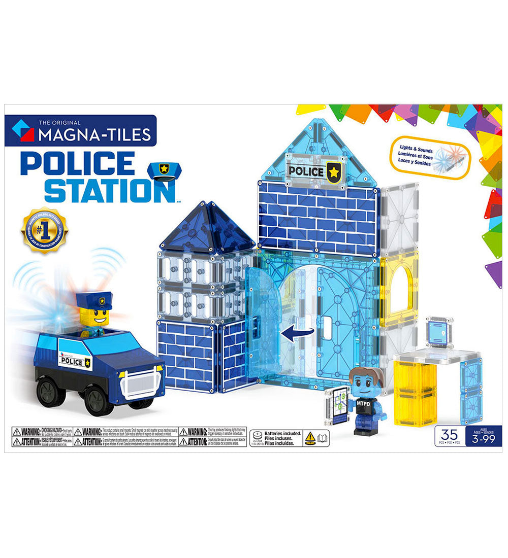 Magna-Tiles Magnetisk Legetøj – Politistation 35 Dele