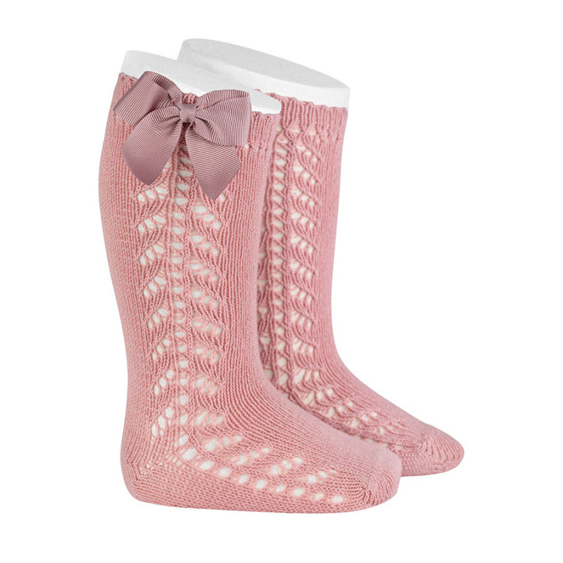 Condor Knæstrømper med Sløjfe – Pale Pink Tilbud!