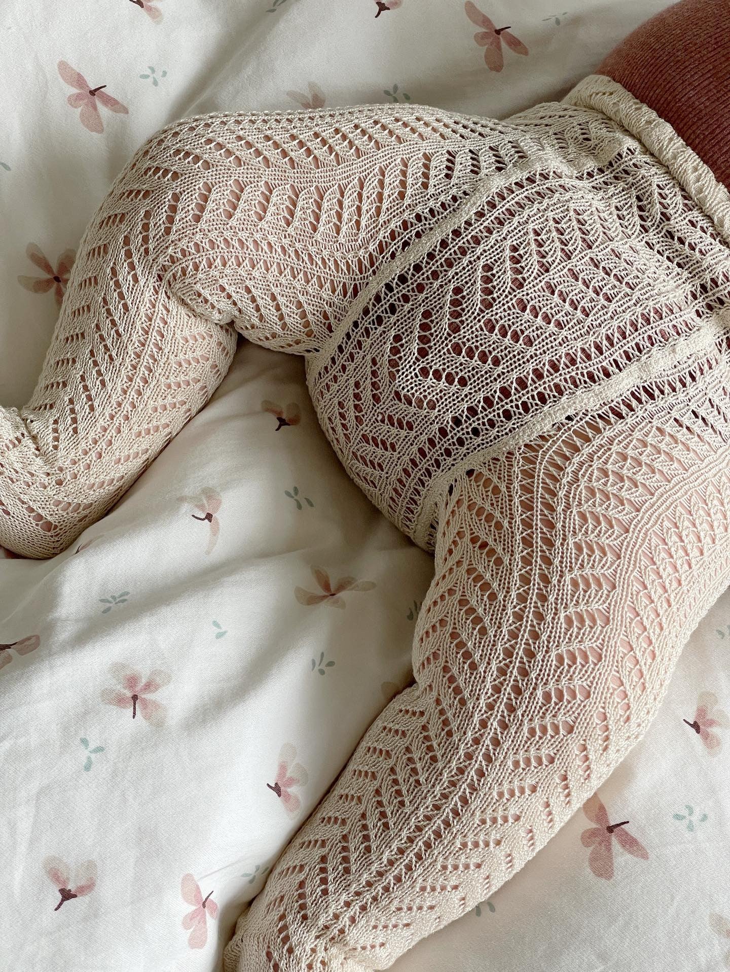 Condor Baby Strømpebukser med Hulmønster - Lino Beige
