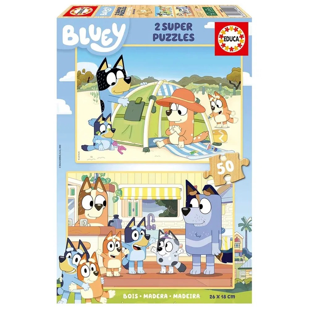 Educa Puslespil – Bluey 2 x 50 Brikker til Børn