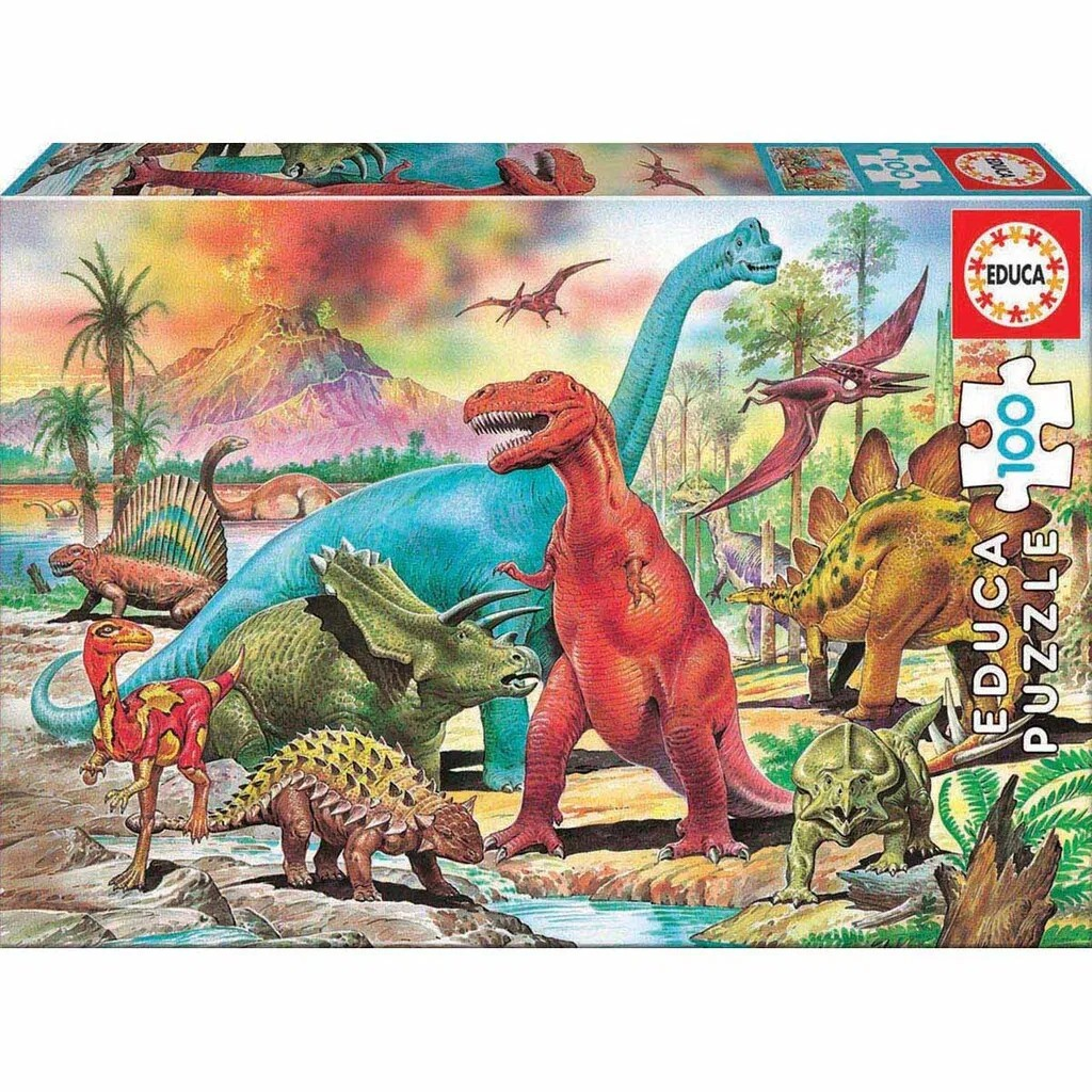 Educa Dinosaur Puslespil – Farverig Leg til Børn!